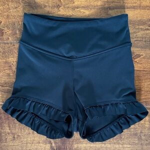 Black Ruffle Kids Shorts